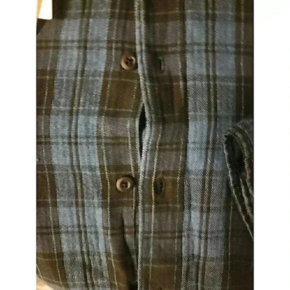 Current/Elliott Black Blue Plaid 2XL Long Sleeve Button Up CR2 - Picture 5 of 5